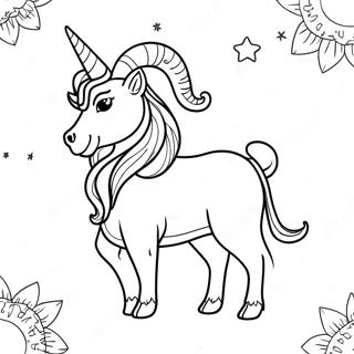 Colorful Capricorn With Stars Coloring Page 66804-53568