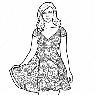 Naomi Lord In A Colorful Dress Coloring Page 66824-53588