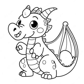 Cute Dragon With Colorful Scales Coloring Page 66854-53605