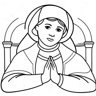 St Elizabeth Ann Seton Praying Coloring Page 66864-53617