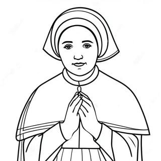 St Elizabeth Ann Seton Praying Coloring Page 66864-53619