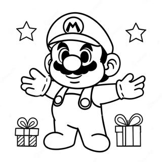 Mario Christmas Coloring Page 6686-5441