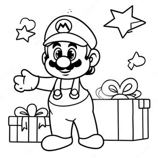 Mario Christmas Coloring Page 6686-5443