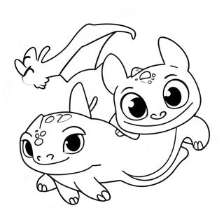 Toothless And Light Fury Flying Coloring Page 66873-53614