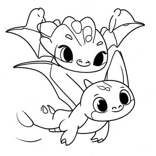 Toothless And Light Fury Flying Coloring Page 66873-53616