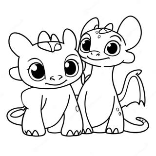 Toothless And Light Fury Friendship Coloring Page 66874-53621