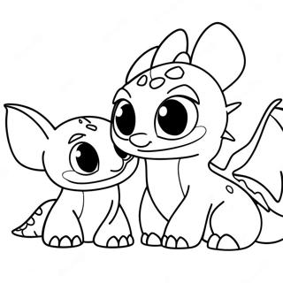 Toothless And Light Fury Friendship Coloring Page 66874-53623