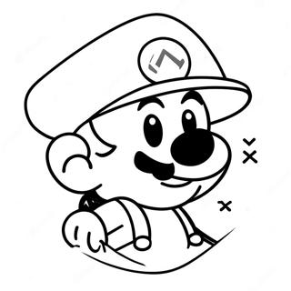 Festive Mario With Santa Hat Coloring Page 6687-5446