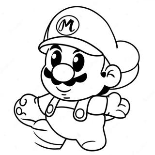 Festive Mario With Santa Hat Coloring Page 6687-5448