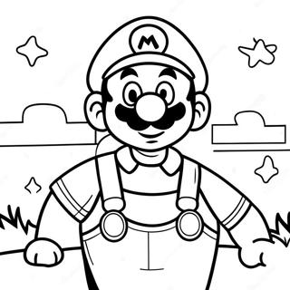 Mario In Colorful Overalls Coloring Page 66884-53627