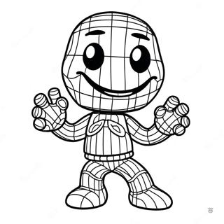 Sackboy In A Playful Pose Coloring Page 66904-53644