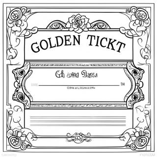 Golden Ticket Coloring Pages