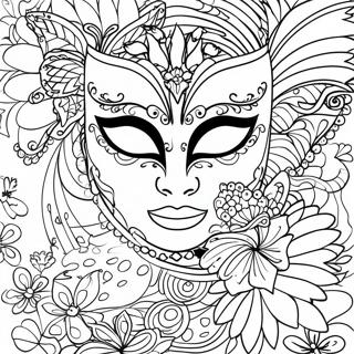 Masquerade Mask Coloring Page 66933-53662