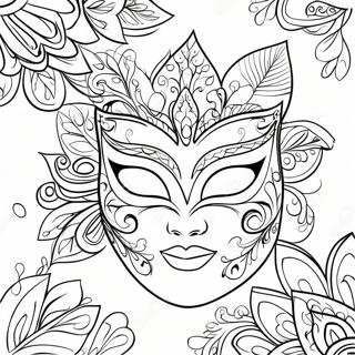 Masquerade Mask Coloring Page 66933-53664