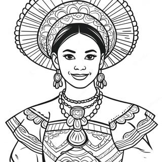 Folklorico Dancer In Traditional Dress Coloring Page 66953-53679