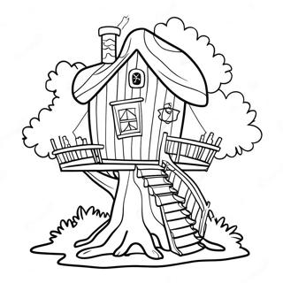 Whimsical Tree House Adventure Coloring Page 66964-53685