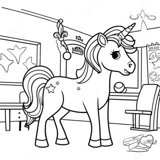 Unicorn Academy Coloring Pages