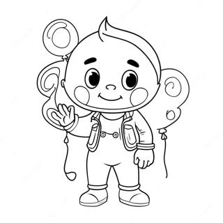 Mike With Colorful Balloons Coloring Page 67014-53730