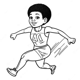 Speedy Wilma Rudolph Running Coloring Page 67044-53753