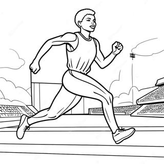 Speedy Wilma Rudolph Running Coloring Page 67044-53754