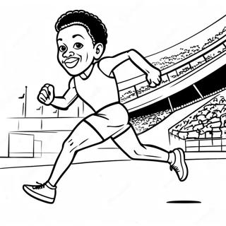 Speedy Wilma Rudolph Running Coloring Page 67044-53755