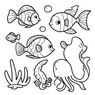 Sea Animals Coloring Page 6706-5454