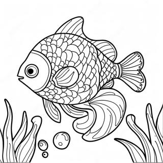 Colorful Fish Swimming Coloring Page 6707-5458