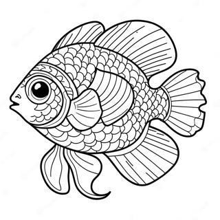 Colorful Fish Swimming Coloring Page 6707-5459