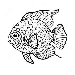 Colorful Fish Swimming Coloring Page 6707-5460