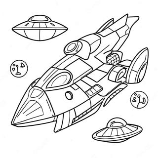 Science Fiction Spaceship Coloring Page 67083-53783