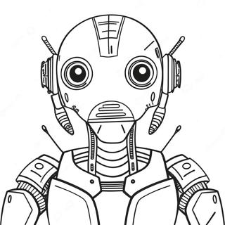 Futuristic Robot Coloring Page 67084-53787