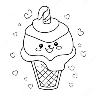 Cute Cat In Ice Cream Cone Coloring Page 67103-53796