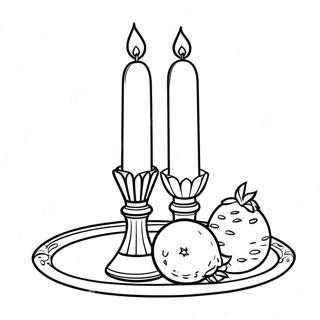 Colorful Shabbat Candles Coloring Page 67124-53817