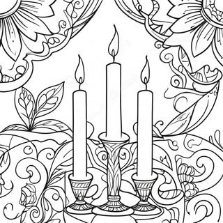 Colorful Shabbat Candles Coloring Page 67124-53818