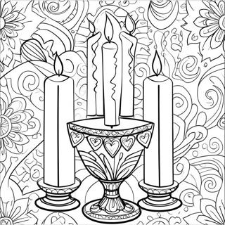 Colorful Shabbat Candles Coloring Page 67124-53819