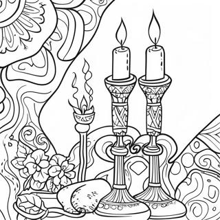 Colorful Shabbat Candles Coloring Page 67124-53820