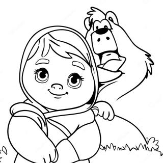 Masha And Bear Coloring Page 6716-5462