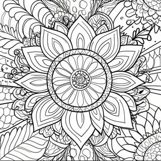 Stress Relief Sunflower Mandala Coloring Page 67173-53854