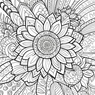 Stress Relief Sunflower Mandala Coloring Page 67173-53855