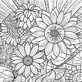 Stress Relief Sunflower Mandala Coloring Page 67173-53856