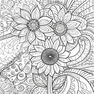 Intricate Sunflower Patterns Coloring Page 67174-53865