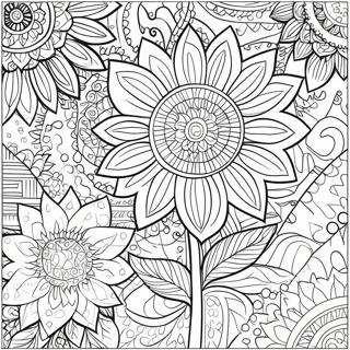 Intricate Sunflower Patterns Coloring Page 67174-53866