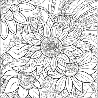 Intricate Sunflower Patterns Coloring Page 67174-53867