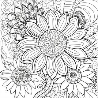 Intricate Sunflower Patterns Coloring Page 67174-53868