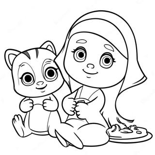 Masha Playing With Friends Coloring Page 6717-5474