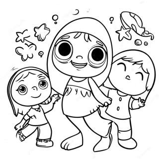 Masha Playing With Friends Coloring Page 6717-5475