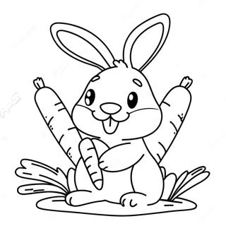 Bunny With Carrot Coloring Page 67223-53890