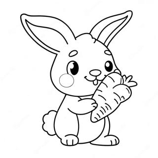 Cute Bunny Holding A Carrot Coloring Page 67224-53894