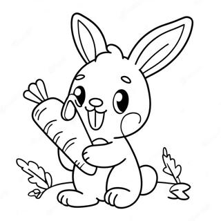 Cute Bunny Holding A Carrot Coloring Page 67224-53895