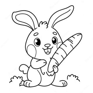 Cute Bunny Holding A Carrot Coloring Page 67224-53896